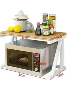 Generic Double Microwave Oven Rack Multifunctional Microwave Stand Kitchen Storage 2 Tier Shelf for Home Cabinet Storage Rack  - Image 2