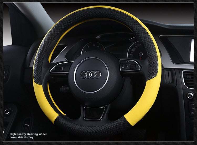 Cartoon Multi-color Leather Steering Wheel Cover - Image 4