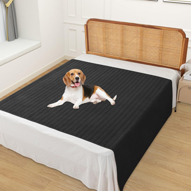 Foxdecor Couch Cover Sofa Covers Washable  Dog Bed Cover Couch Covers for 3 Cushion Couch Sofa Pet Friendly  Dog Couch Cover Furniture Covers for Pets.(Black 58x82 inch) - Image 2