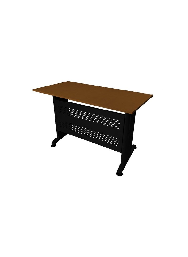 Home Gallery Strong black metal office desk - Brown 100x60