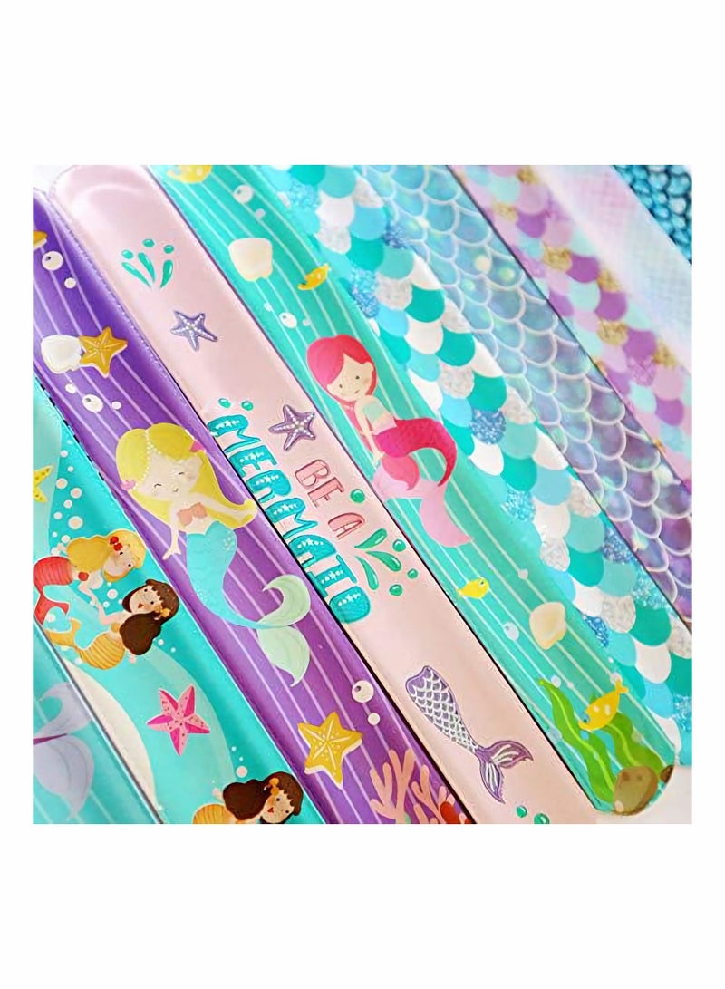 NIBEMINENT Little Mermaid Theme Party Slap Bracelets, 20 Pack Birthday Decorations Princess Girls Gifts Kids for Teens - Image 2