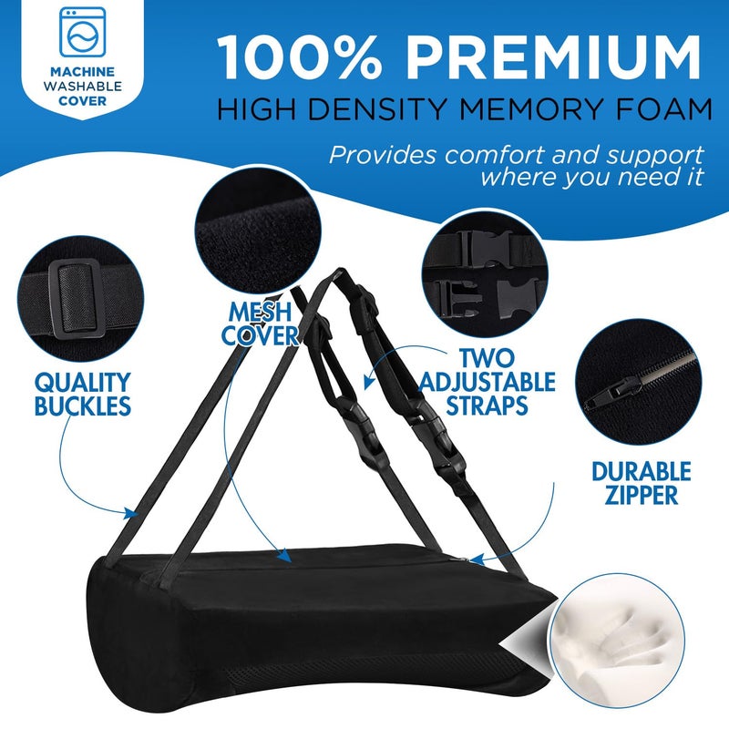 Niceeday Lumbar Support Pillow for Office Chair Car, Gaming Chair Lower Back Pain Relief Memory Foam Cushion with 3D Mesh Cover Ergonomic Orthopedic Back Rest Lower Back Support - Image 3