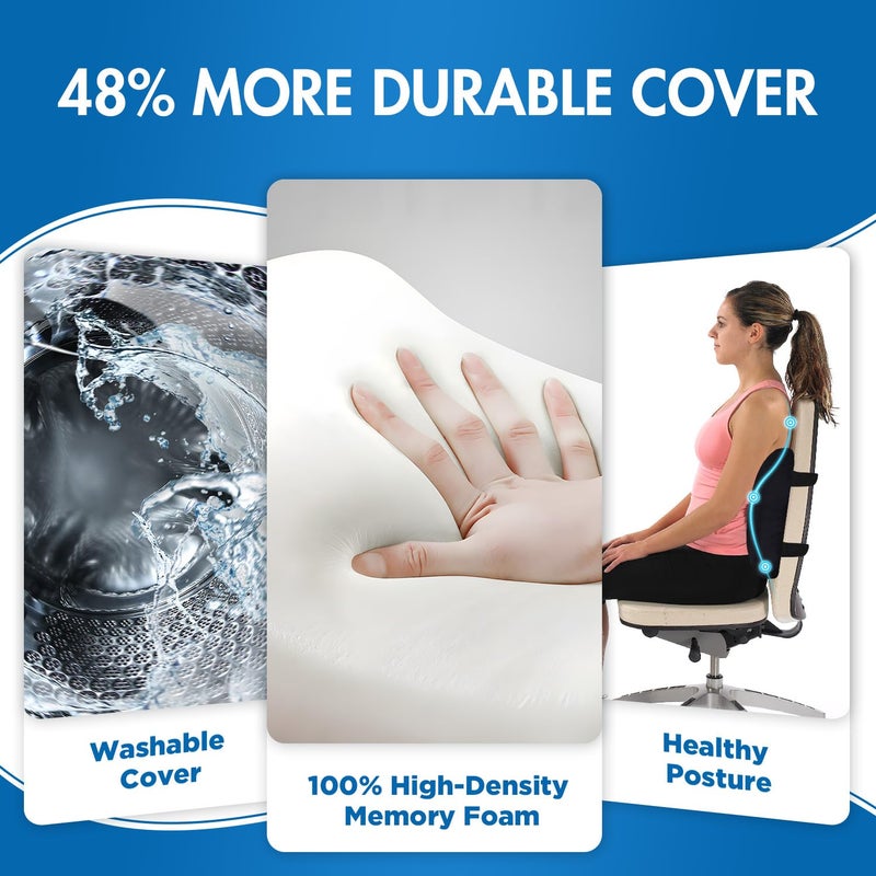 Niceeday Lumbar Support Pillow for Office Chair Car, Gaming Chair Lower Back Pain Relief Memory Foam Cushion with 3D Mesh Cover Ergonomic Orthopedic Back Rest Lower Back Support - Image 5