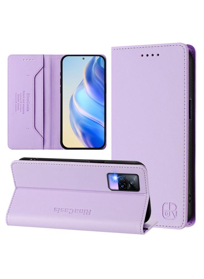 erorex Case For vivo V20 / V21e 4G / Y73 2021 RC01 Dual-Folded Magnetic Suction RFID Leather Phone Case - Image 1