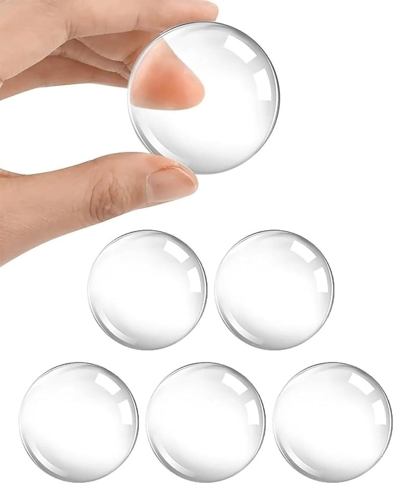 UrbanBite Silicone Wall Protector for Door Handle and Furniture Accessories Self Adhesive Bumper Guard Stopper Pads for Wall Cabinet Drawer Mute Buffer Anti Sound Dampener (Pack of 6) - Transparent - Image 1