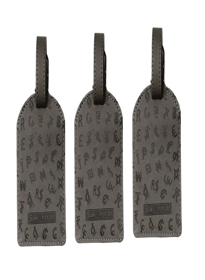 Sukeshcraft Luggage Tags Suitcase Tag Travel Bag Labels (Dark Grey) - Image 2