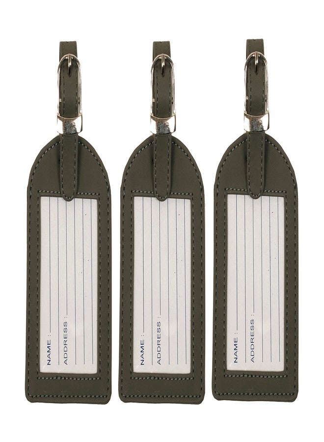 Sukeshcraft Luggage Tags Suitcase Tag Travel Bag Labels (Dark Grey) - Image 1