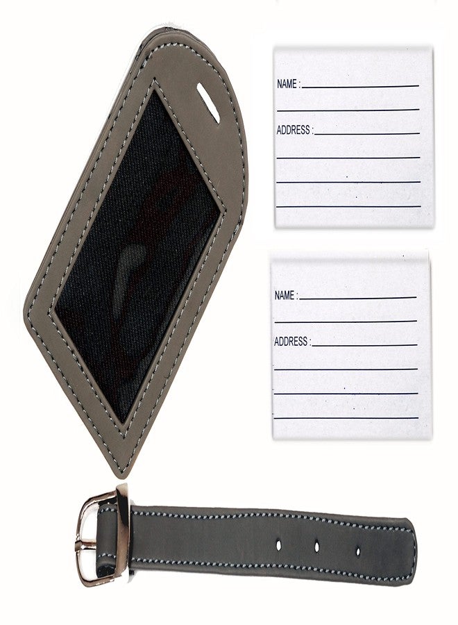 Sukeshcraft Luggage Tags Suitcase Tag Travel Bag Labels (Dark Grey) - Image 3