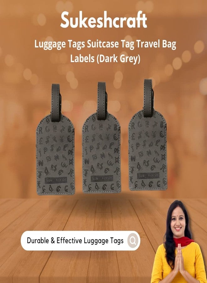 Sukeshcraft Luggage Tags Suitcase Tag Travel Bag Labels (Dark Grey) - Image 5