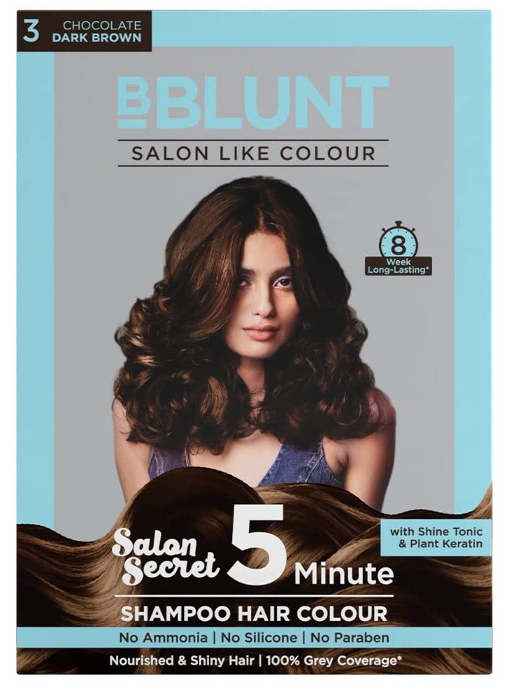 BBLUNT Chocolate Dark Brown 5 Minute Shampoo Hair Colour - Image 1