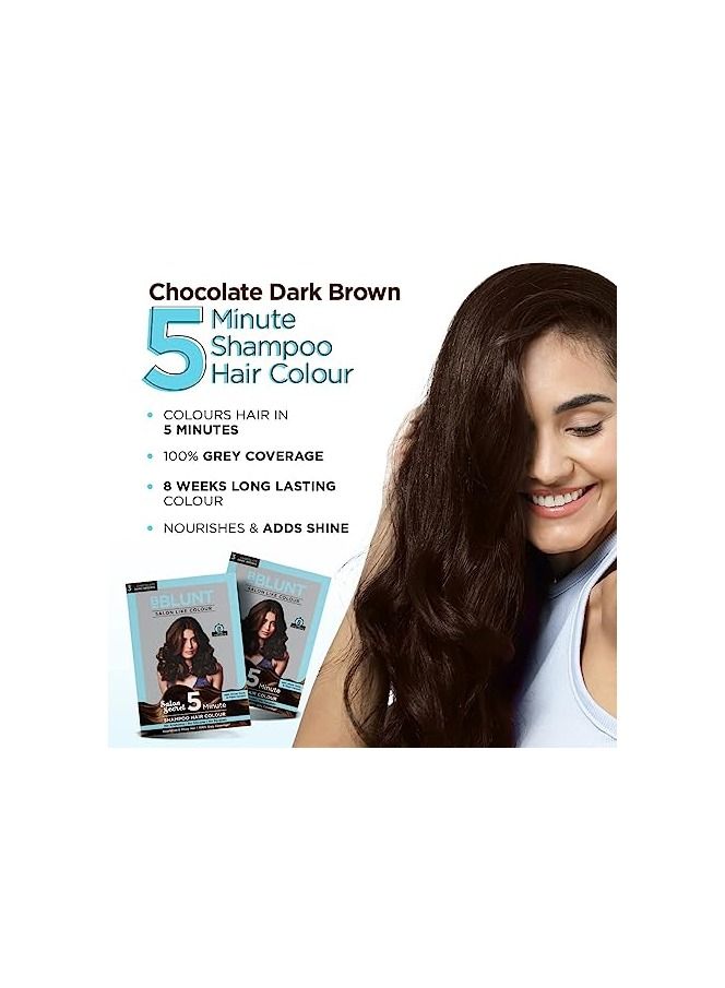 BBLUNT Chocolate Dark Brown 5 Minute Shampoo Hair Colour - Image 2