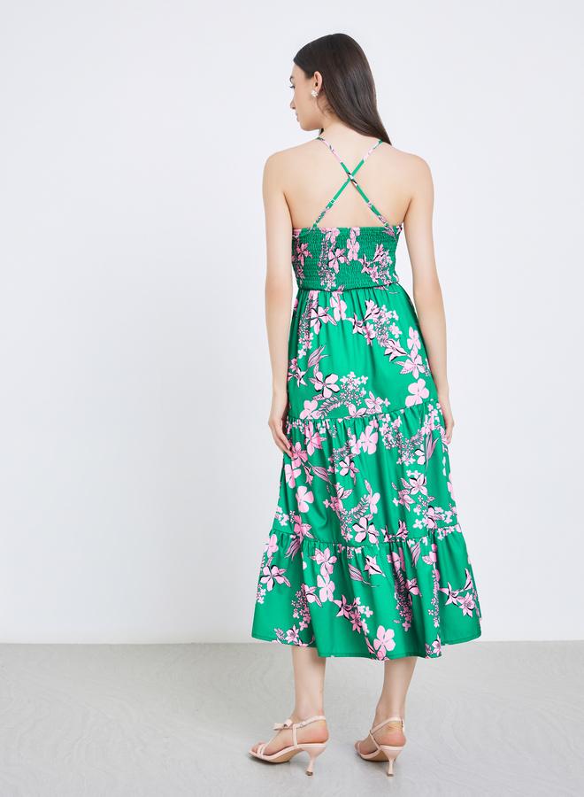 تايك تو فستان ميدي بحمالات وطبعة زهور - Image 5