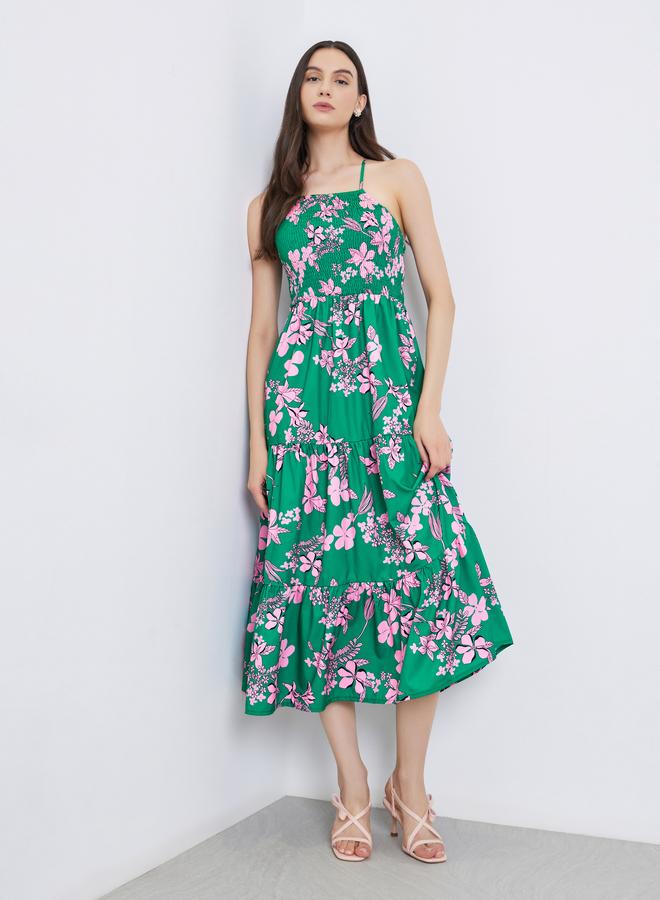 تايك تو فستان ميدي بحمالات وطبعة زهور - Image 3