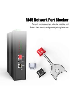 SYOSI 12Pcs RJ45 Port Lock with 1 Key, RJ45 Dust Blocker and Port Protector, Ethernet Dust Cover Cap for Female Port Devices, Compatible with RJ45 Port Devices, White  - Image 3