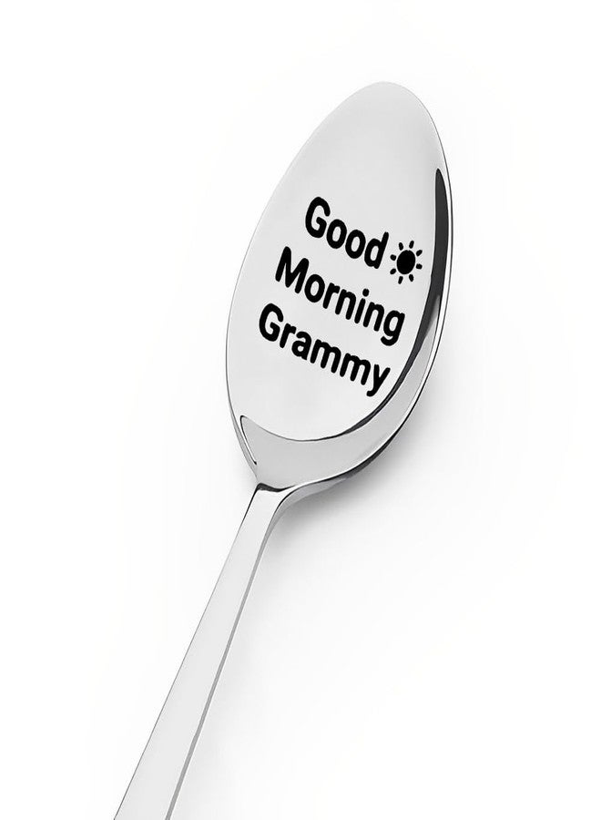 Yreamont Grammy Spoon Gifts for Birthday Mothers Day, Good Morning Grammy Spoon for Nana Nannie Engraved Stainless Coffee Tea Spoon for Grandma mimi grammy Christmas Gifts from Kids Grandson Grandkids - Image 1