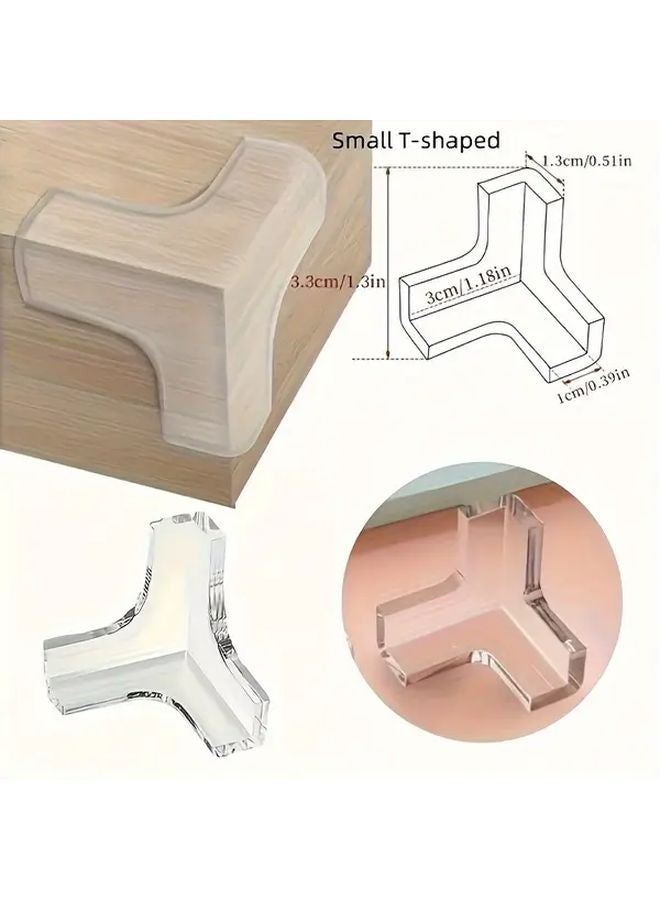 12Pcs T Shaped Table Edge Protectors Heavy Duty Transparent Silicone Anti Collision Corner - Image 3