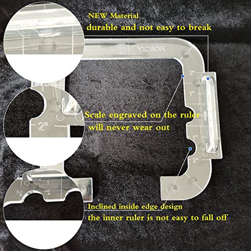 YICBOR Free Motion Quilting Template Set with Quilting Frame for Domestic Sewing Machine #FMQ Grip 5 - Image 2