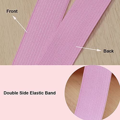 JESEP Pink Knit Elastic Band for Sewing 20mm 4/5 inch 40 Yards Flat High Elasticity Straps- Wide Stretchy Knit Elastic Bands for Pants-Waistband-Wigs-Bedspread-DIY Sewing Crafts - Image 4