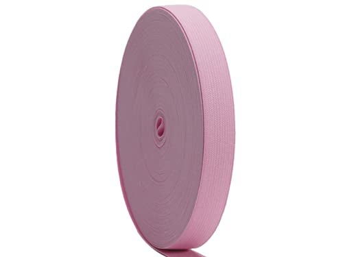 JESEP Pink Knit Elastic Band for Sewing 20mm 4/5 inch 40 Yards Flat High Elasticity Straps- Wide Stretchy Knit Elastic Bands for Pants-Waistband-Wigs-Bedspread-DIY Sewing Crafts - Image 1
