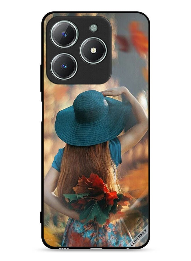 Covernex Realme C63 4G Protective Case Cover Hat Girl Hiding Love Leaves  - Image 1