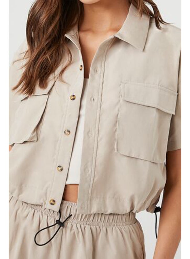 FOREVER 21 Toggle Drawstring Short-Sleeve Shirt - Image 4