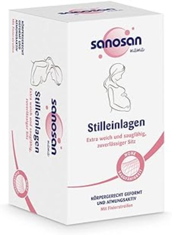 sanosan Breastfeeding Pads Breathable & Skin-Friendly – Pack of 30 Invisible Nursing Pads with High Absorbency – Optimal Protection for Nursing Mothers