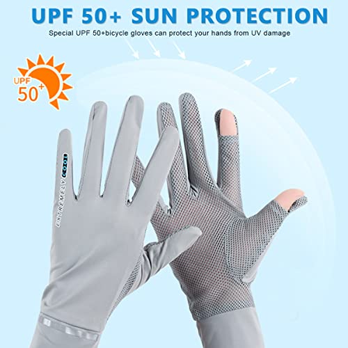 PALAY Women's Silk UV Protection Gloves - UPF 50+ Sun Gloves for Driving, Cycling & Fishing, Non-Slip Touchscreen Grips, Breathable & Lightweight (Grey) - Image 5
