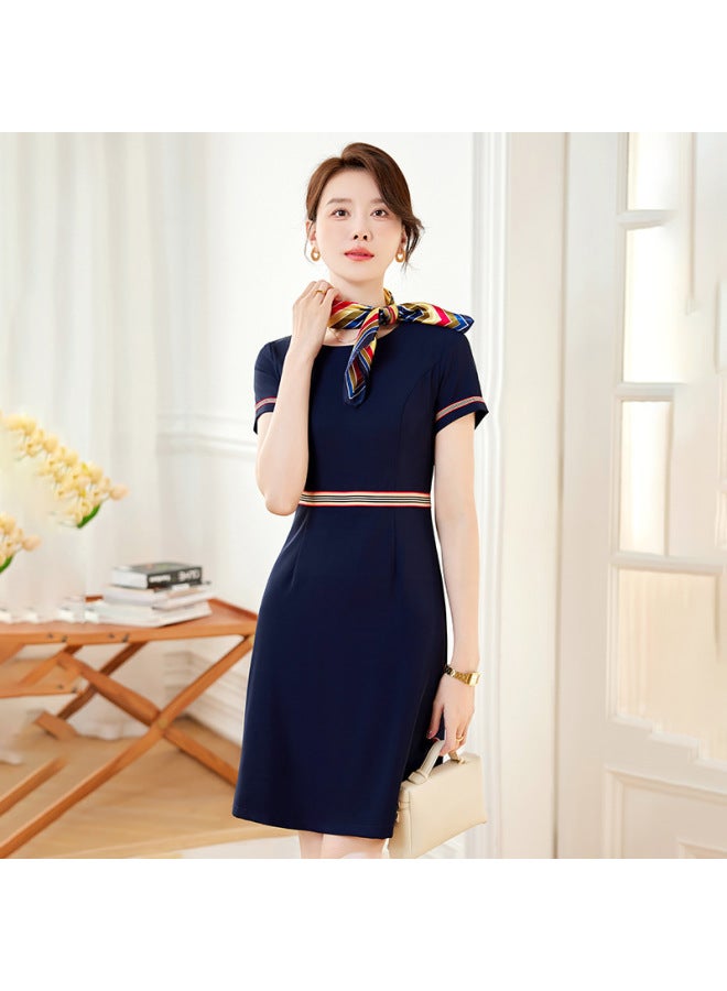 LLY633 Korean Style Spring And Summer Business Wear Temperament Dress Female Sales Department Front Desk Stewardess Uniform Workwear - Image 2