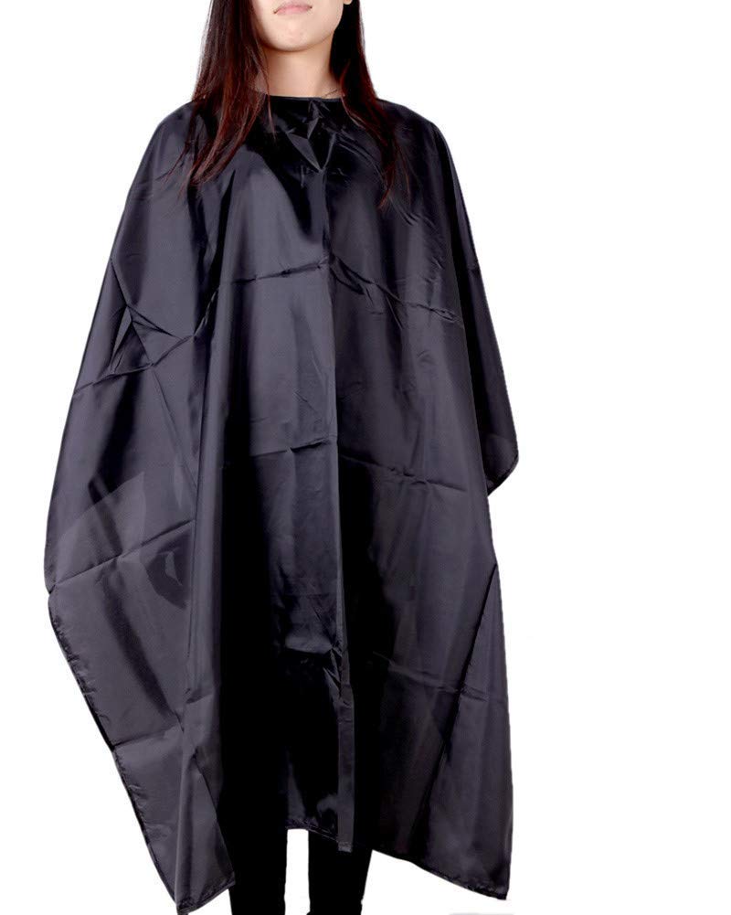 ayushicreationa ayushicreationa Professional Hairdressing Gown Barbers Cape Salon Apron Hair Cloth for Hair Styling Water Resistant Black 1 PCS - Image 1
