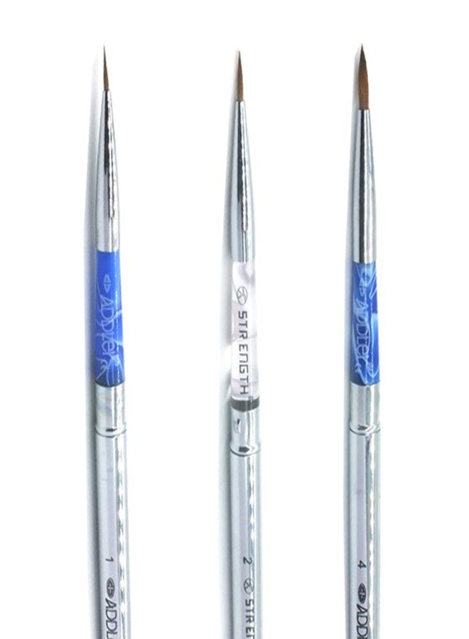 ADDLER Brushes Professional Artist Natural Hair Fine Make Up, Eyeliner Eye Shadow Foundation, Film Face Models Work, Liquid Cream, Power Formula Qty-3. Assorted Colour Size-1, 2, 4 "STRENGTH" - Image 2