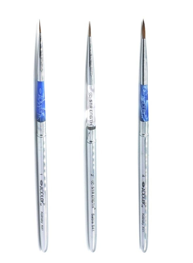 ADDLER Brushes Professional Artist Natural Hair Fine Make Up, Eyeliner Eye Shadow Foundation, Film Face Models Work, Liquid Cream, Power Formula Qty-3. Assorted Colour Size-1, 2, 4 "STRENGTH" - Image 3