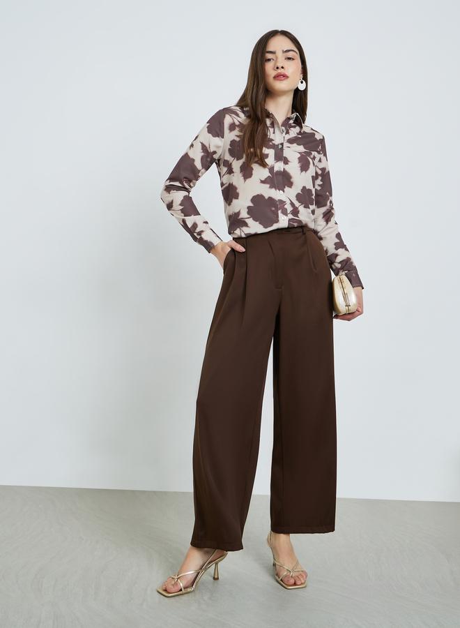 Styli Brown Floral Printed Long Sleeve Shirt - Image 2