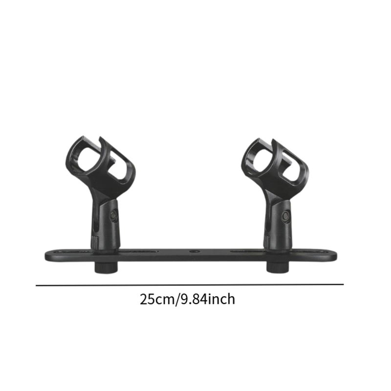 Professional Double Heads Microphone Mount Bar Compact Stereo Array Metal Bracket - Image 5