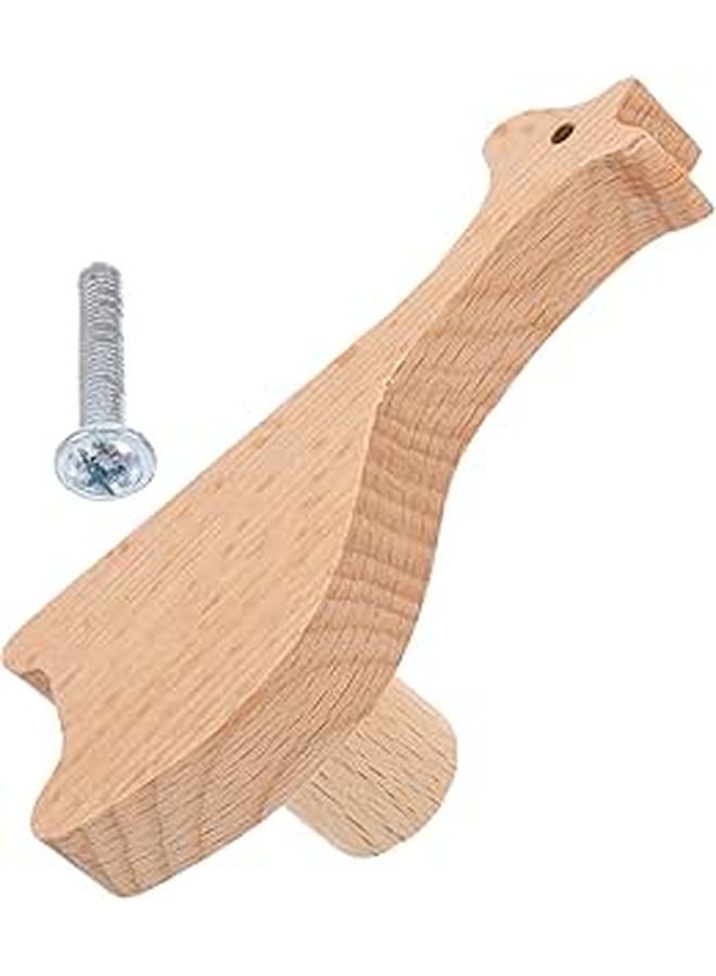 Solid Beech Wood Giraffe Cabinet Knobs Drawer Pulls for Dresser Wardrobe - Image 1