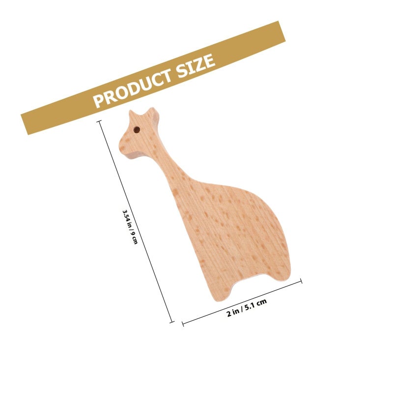 Solid Beech Wood Giraffe Cabinet Knobs Drawer Pulls for Dresser Wardrobe - Image 3