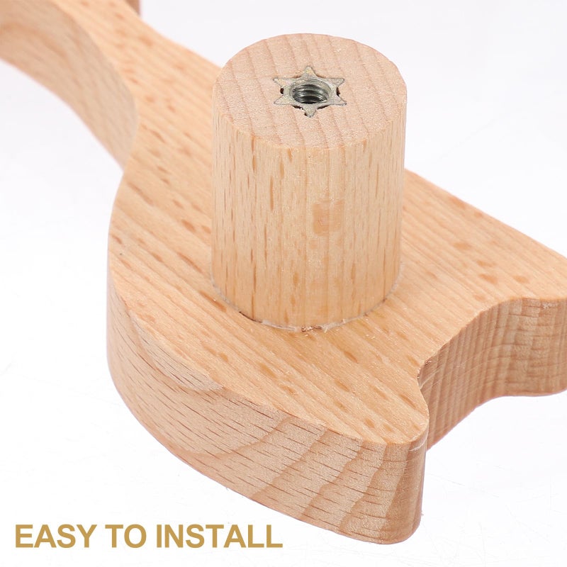 Solid Beech Wood Giraffe Cabinet Knobs Drawer Pulls for Dresser Wardrobe - Image 4