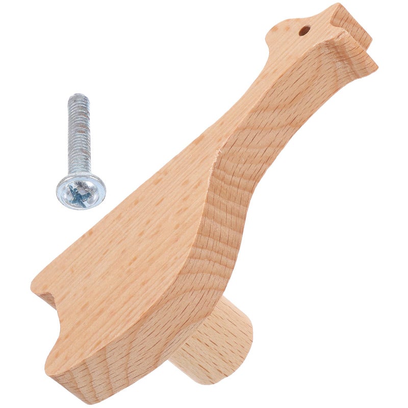 Solid Beech Wood Giraffe Cabinet Knobs Drawer Pulls for Dresser Wardrobe - Image 2