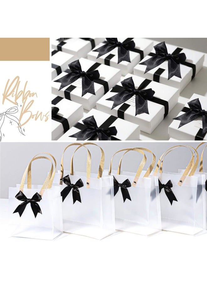 YGDZ Black Bows, Self Adhesive Ribbon Satin Bow for Crafts, Party, Small Black Bows Decor for Balloon, Gift Wrapping, with Double-Sided Tape - Image 2
