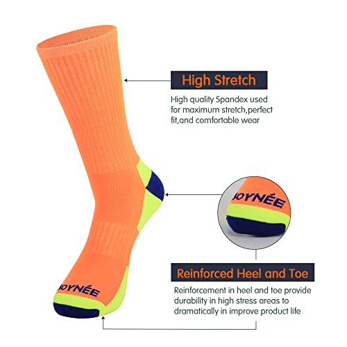 JOYNÉE Mens Athletic Crew Cushion Socks for Running and Workout 6 Pack,Multicolor,Sock Size:10-13 - Image 3