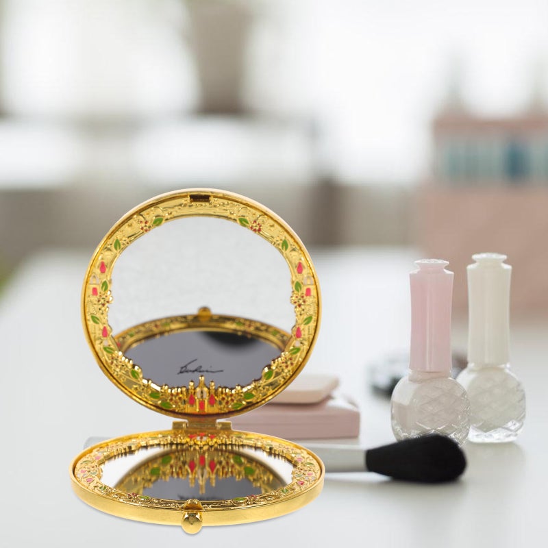 1pc Folding Round Mirror Portable Makeup Mirror for Girls Women Ladies - Image 3