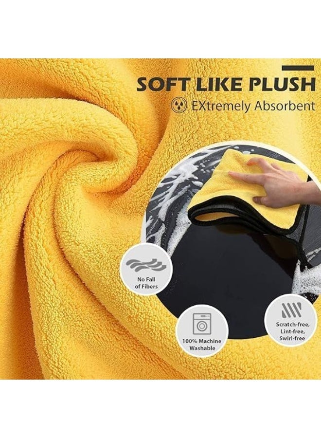 Premium multi-purpose microfiber towel for car and home use, double-sided for superior softness and absorption. Made from high-quality material that cleans and polishes without scratching, perfect for daily cleaning and polishing (4 pieces). - Image 5