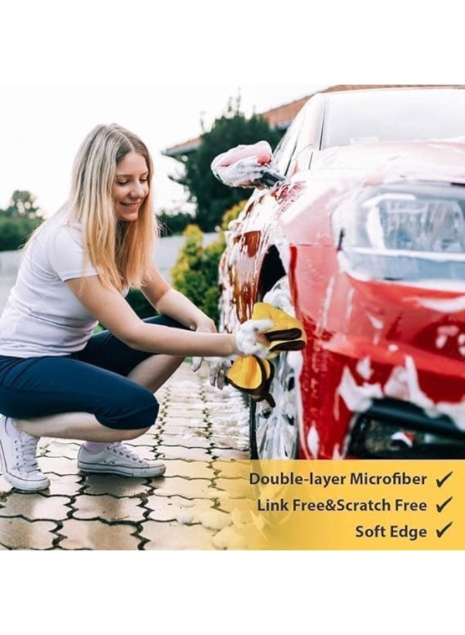 Premium multi-purpose microfiber towel for car and home use, double-sided for superior softness and absorption. Made from high-quality material that cleans and polishes without scratching, perfect for daily cleaning and polishing (4 pieces). - Image 3
