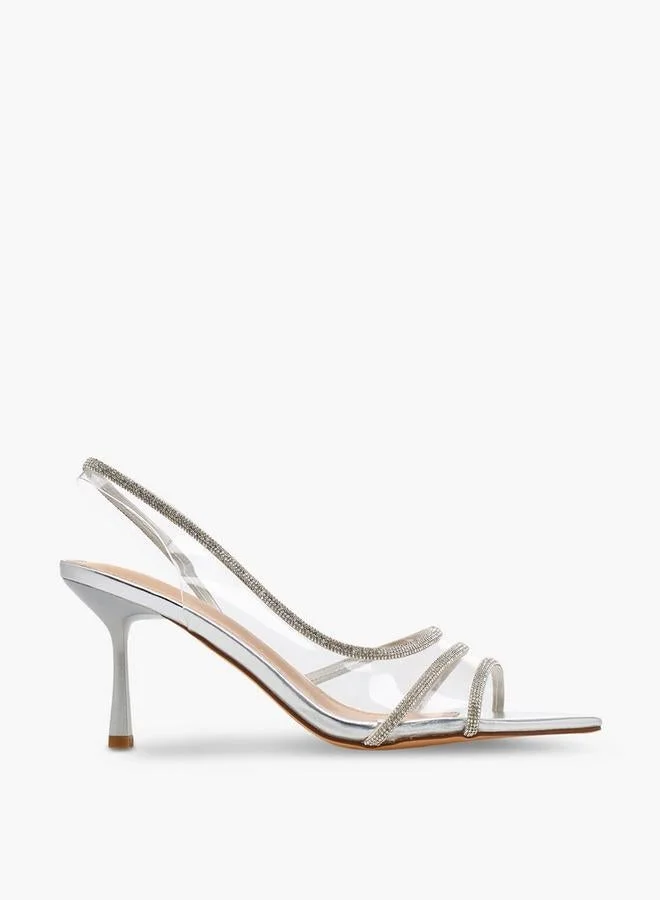 Flora Bella By Shoexpress Women Rhinestone Embellished Slingback Shoes
