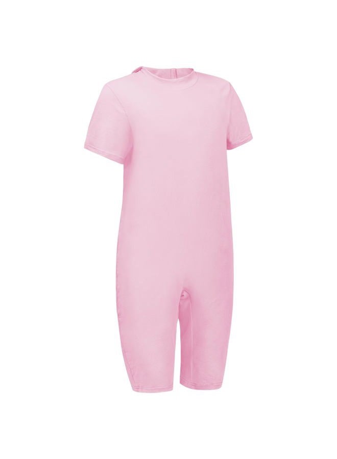 EEOST Adaptive Clothing for Kids Special Needs Autism Sensory Jumpsuit Anti-Strip Romper with Back Zipper Sizes 3-16 Years (Pink, 7-8 Years Old) - Image 1