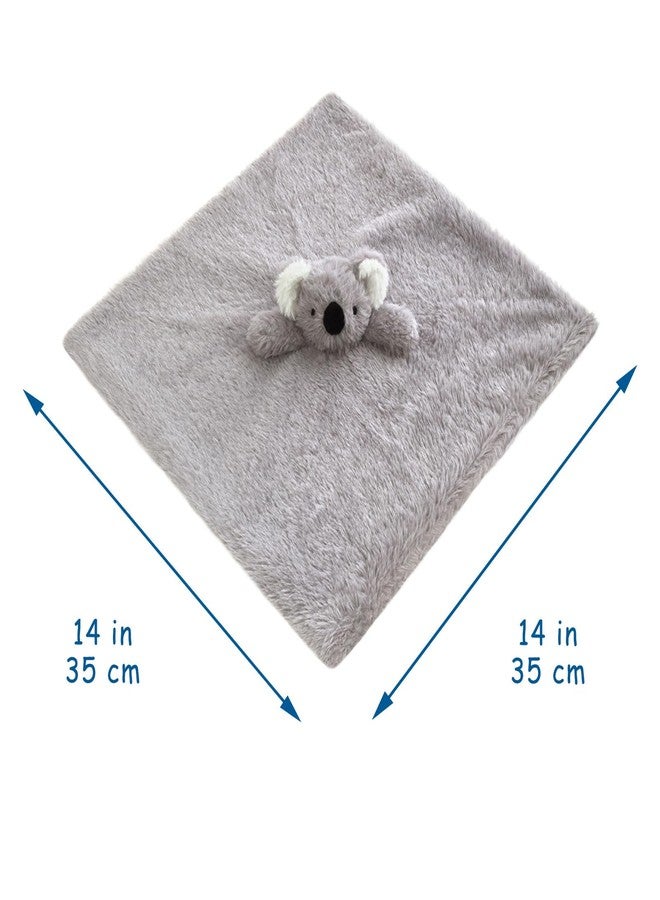 Doindute Baby Gray Koala Soft Stuffed Animal Security Blanket, Plush Koala Character Lovey Blanket, Baby Shower/Nursery Gift, Newborn Infant Toddler Snuggle Blankie for Girls Boys, 14 Inches - Image 2