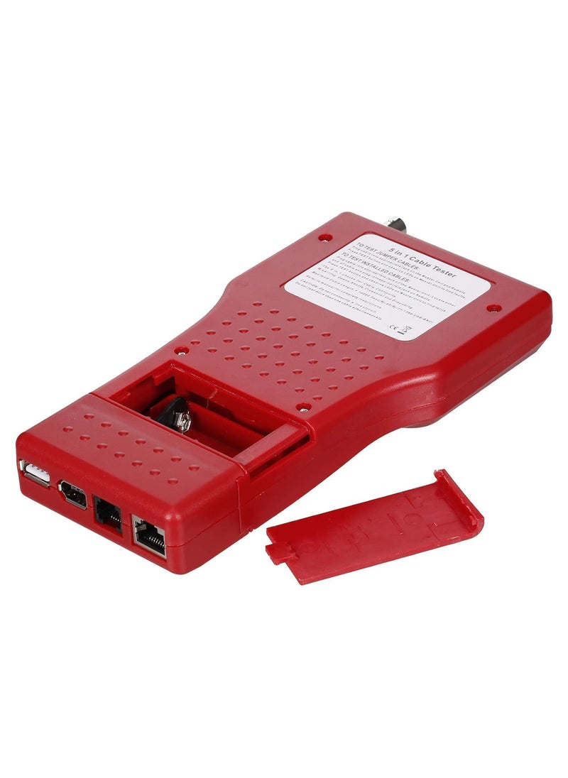 MESHIV Meshiv 5in1 MultiFunctional Network Cable Tester RJ45 RJ11 USB BNC IEEE 1394 USB BNC Lan Crimping tool Cable Tester Phone Line with Remote Unit Cable Tester Red  - Image 5