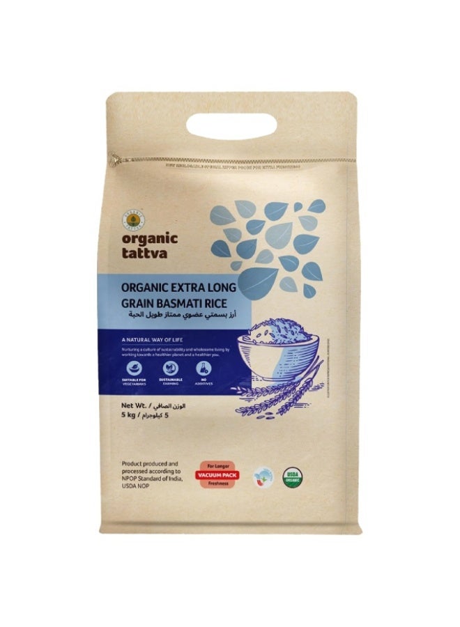 Organic Tattva Basmati Rice, Long Grain - 5kg, India