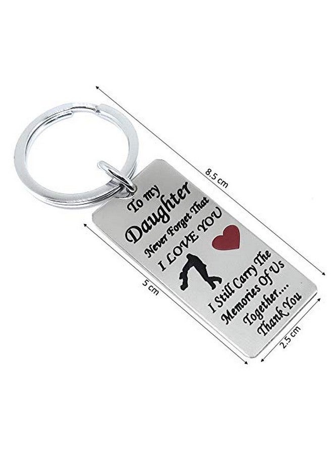 Aura to My Daughter Beautifull Cute Daughters Day Gift Key Chain for Girls Women Stainless Steel Silver Key Chain - Image 2