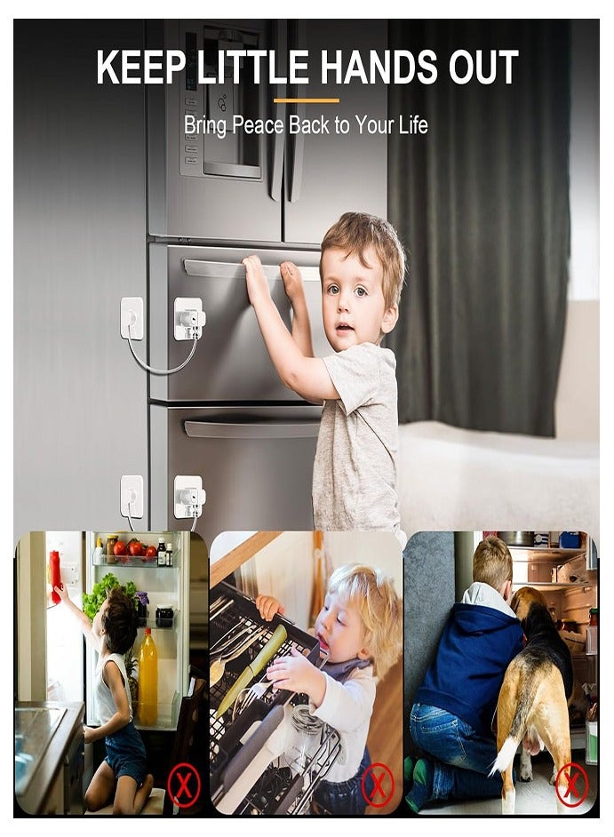 Fridge Lock, 1 Pack Refrigerator Lock with Keys Child Proof Fridge Door Lock Freezer Door Lock and Child Safety Cabinet Locks for Cabinets Drawers Refrigerator Oven Toilet - Image 3