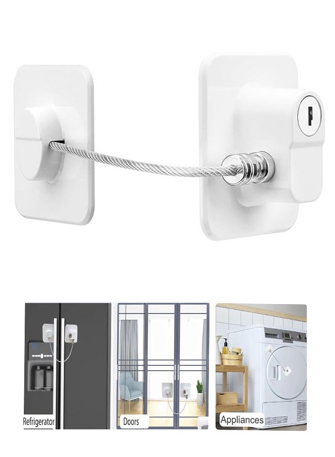 Fridge Lock, 1 Pack Refrigerator Lock with Keys Child Proof Fridge Door Lock Freezer Door Lock and Child Safety Cabinet Locks for Cabinets Drawers Refrigerator Oven Toilet - Image 1